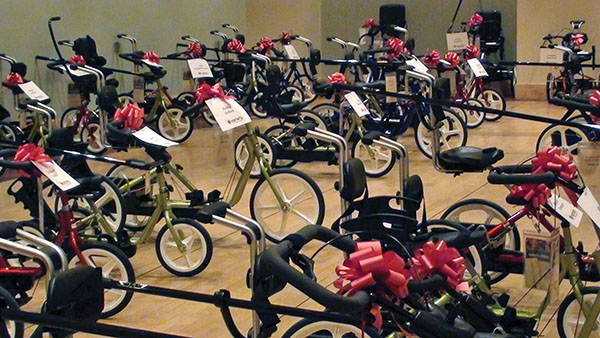Blackburn’s is doing well by doing good, providing bikes to children with physical disabilities.