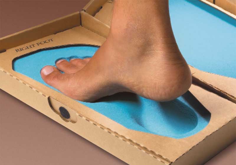 The Amfit Footprinter foam box leads to biomechanically-balanced orthotics.