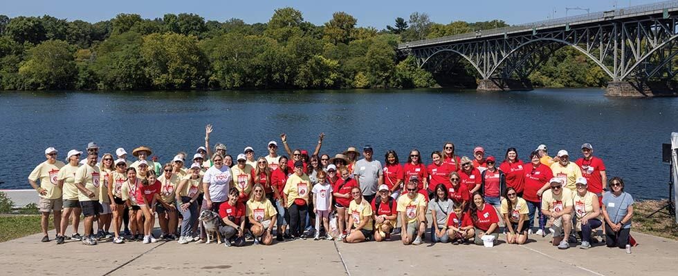 BAYADA Regatta team by the Schuylkill River in Philadelphia, Pennsylvania.